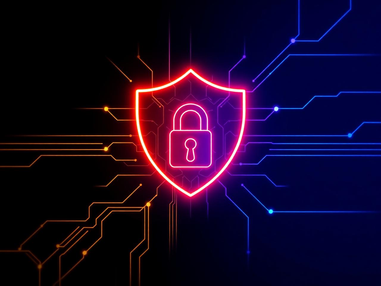 Cybersecurity shield concept